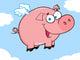 Happy Pig Flying in a Sky Wall Mural
