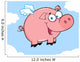 Happy Pig Flying in a Sky Wall Mural