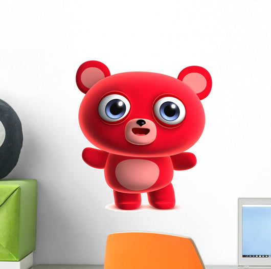 red teddy bear Wall Decal