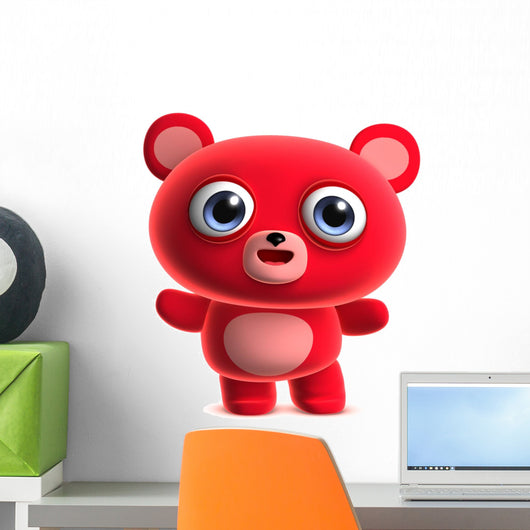 red teddy bear Wall Decal