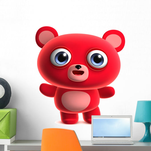 red teddy bear Wall Decal