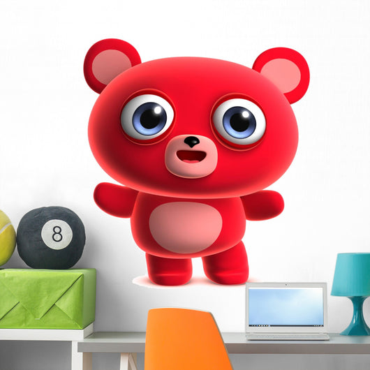 red teddy bear Wall Decal