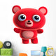 red teddy bear Wall Decal