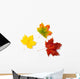 Three Maple Autumnal Leaves Topview Wall Decal