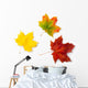Three Maple Autumnal Leaves Topview Wall Decal