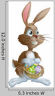 Easter bunny rabbit holding Easter eggs basket Wall Decal