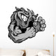 Graphic Vector Image of a Boar or Wild Pig Mascot with Fighting Wall Decal