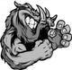 Graphic Vector Image of a Boar or Wild Pig Mascot with Fighting Wall Decal