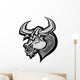 Bull Longhorn Mascot Head Vector Cartoon Wall Decal