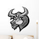 Bull Longhorn Mascot Head Vector Cartoon Wall Decal