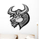 Bull Longhorn Mascot Head Vector Cartoon Wall Decal