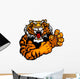 Graphic Vector Image of a Tiger Mascot with Fighting Hands Wall Decal