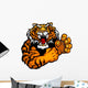 Graphic Vector Image of a Tiger Mascot with Fighting Hands Wall Decal
