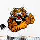 Graphic Vector Image of a Tiger Mascot with Fighting Hands Wall Decal