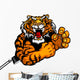 Graphic Vector Image of a Tiger Mascot with Fighting Hands Wall Decal