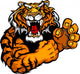 Graphic Vector Image of a Tiger Mascot with Fighting Hands Wall Decal