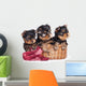 Yorkshire Terrier Puppies in a Basket Wall Decal