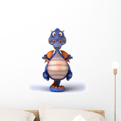 Zen Purple Dragon Wall Decal shown on a wall