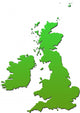 British Isles Map Green