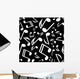 Vector white notes on a black background Wall Mural