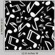 Vector white notes on a black background Wall Mural