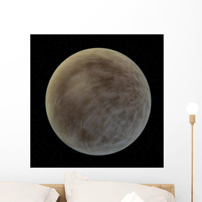 3D Render Mercury Planet Wall Mural shown on a wall