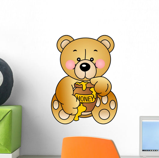 Bear Eats Honey Wall Decal