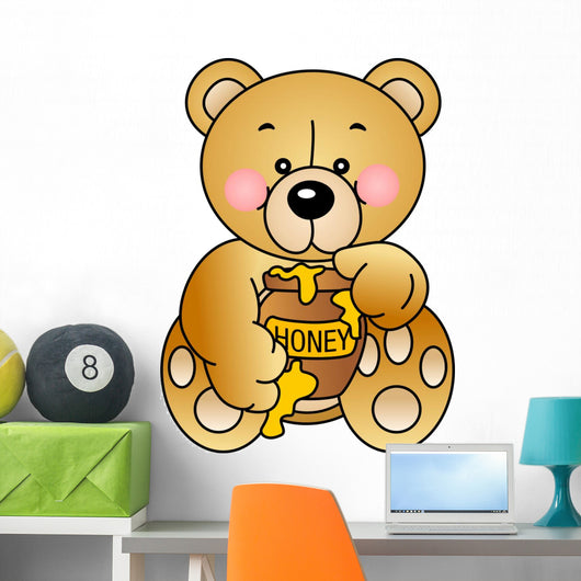 Bear Eats Honey Wall Decal