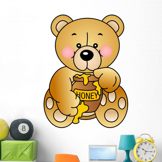 Bear Eats Honey Wall Decal