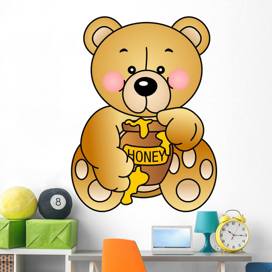 Bear Eats Honey Wall Decal