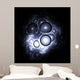 Abstract color image on a black background. Curves and ornaments Wall Mural