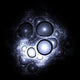 Abstract color image on a black background. Curves and ornaments Wall Mural