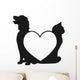 Cat and dog love logo Wall Decal
