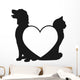 Cat and dog love logo Wall Decal