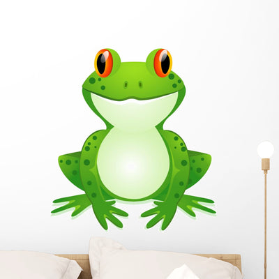 Funny Toad Cartoon Wall Decal shown on a wall