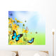 Spring Flowers with Butterflies Wall Mural