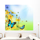 Spring Flowers with Butterflies Wall Mural