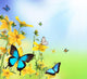Spring Flowers with Butterflies Wall Mural