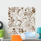 Repeating White-Brown Floral Pattern Wall Decal