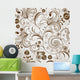 Repeating White-Brown Floral Pattern Wall Decal