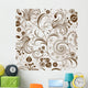 Repeating White-Brown Floral Pattern Wall Decal