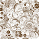 Repeating White-Brown Floral Pattern Wall Decal