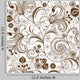 Repeating White-Brown Floral Pattern Wall Decal