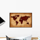 Aged World Map Wall Mural