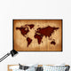 Aged World Map Wall Mural
