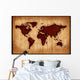 Aged World Map Wall Mural