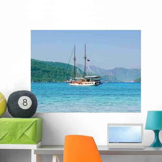 White Ship Wall Decal