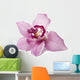 Pink Orchid on a White Background Wall Decal