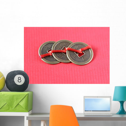 Fengshui chinese coins Wall Mural