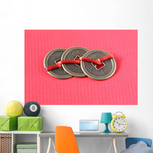 Fengshui chinese coins Wall Mural